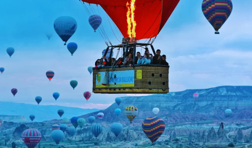 hot air balloon ride in cappadocia, turkey