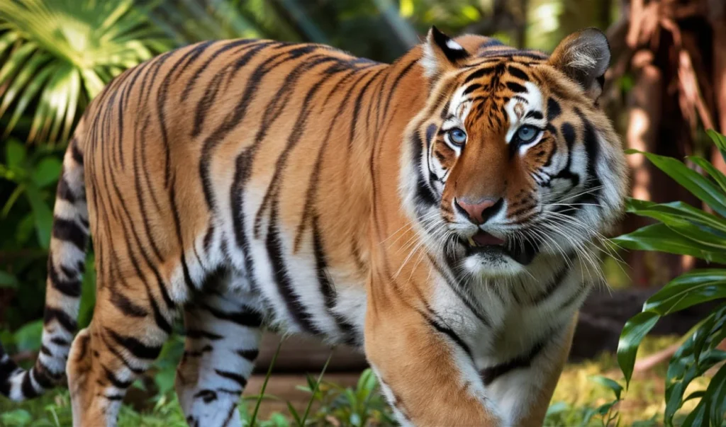 an image of a tiger walking through the jungle